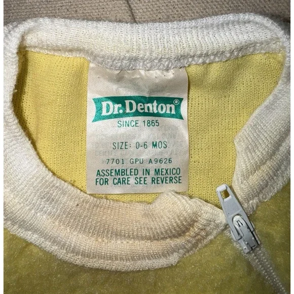 Vintage Dr Denton BabyGro Baby Sherpa Fleece Footed Pajamas 0-6 Mo. Duck Sleeper - Picture 12 of 14